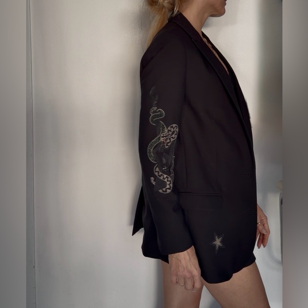 Zadig & Voltaire Black Blazer with Silver Embroidery - Picture 6 of 8